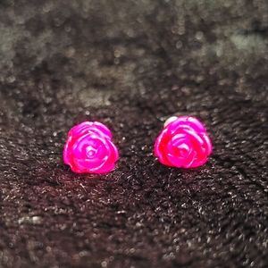 Rose Post Back Earrings